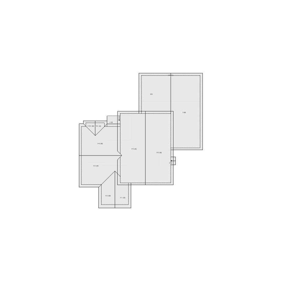 Roof sketch of a residential structure with a roof area (31-40 SQ), ideal for damage assessment and restoration purposes in Xactimate.