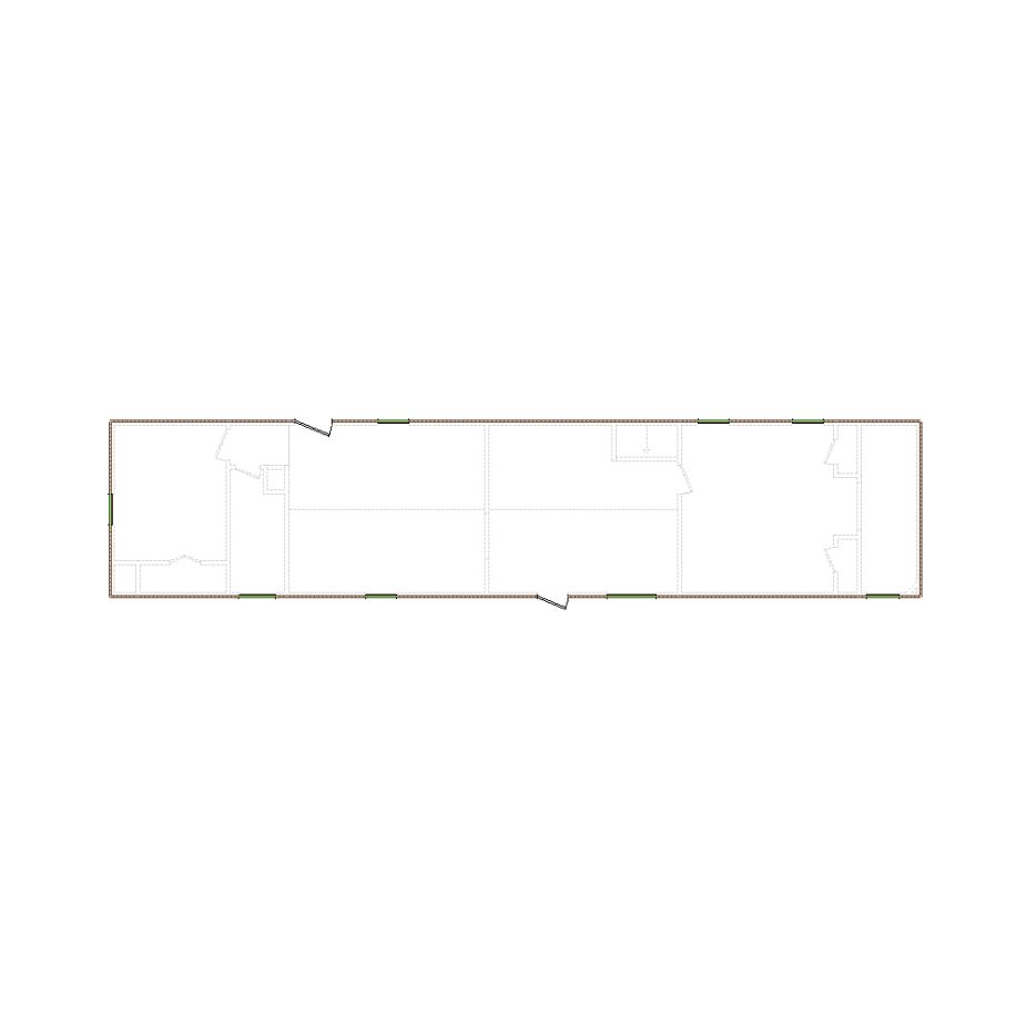 Simple exterior sketch based on interior layout (751-1000 SF), either provided by the client or created by us, suitable for estimating in Xactimate.