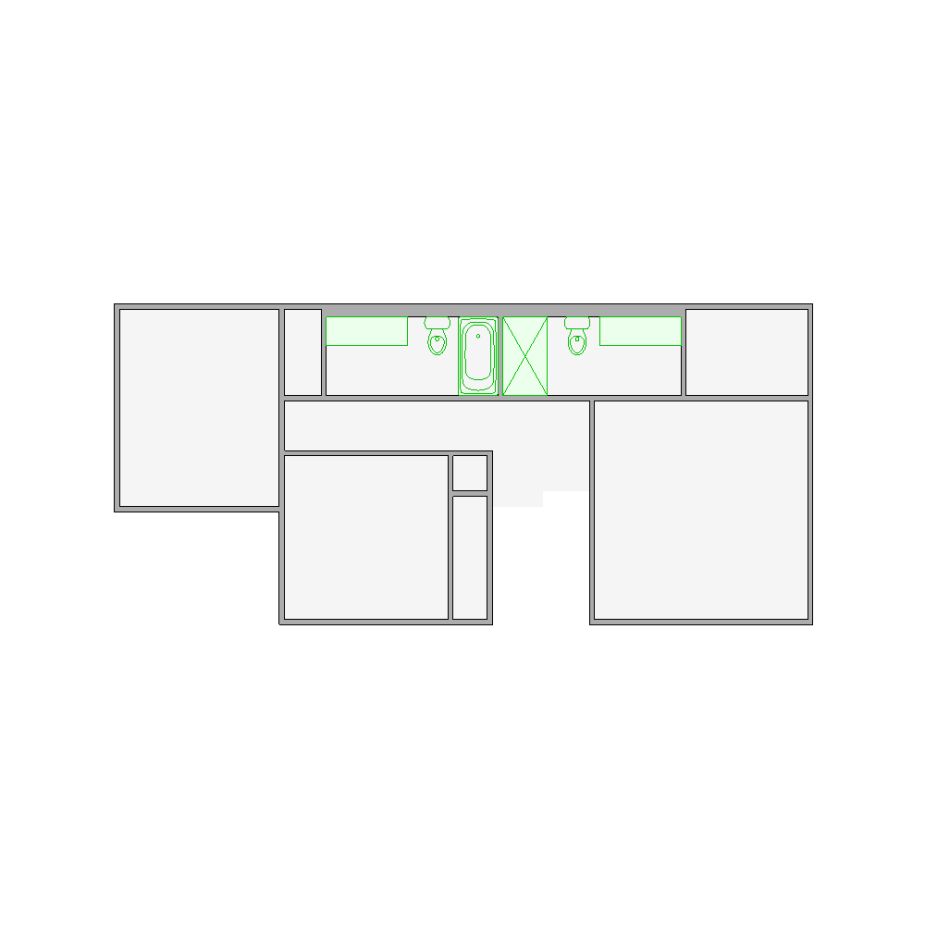 Simple interior sketch for Xactimate (1501-2000 SF). Perfect for partial renovations, such as updating floors, walls, or ceilings, without full detailing.