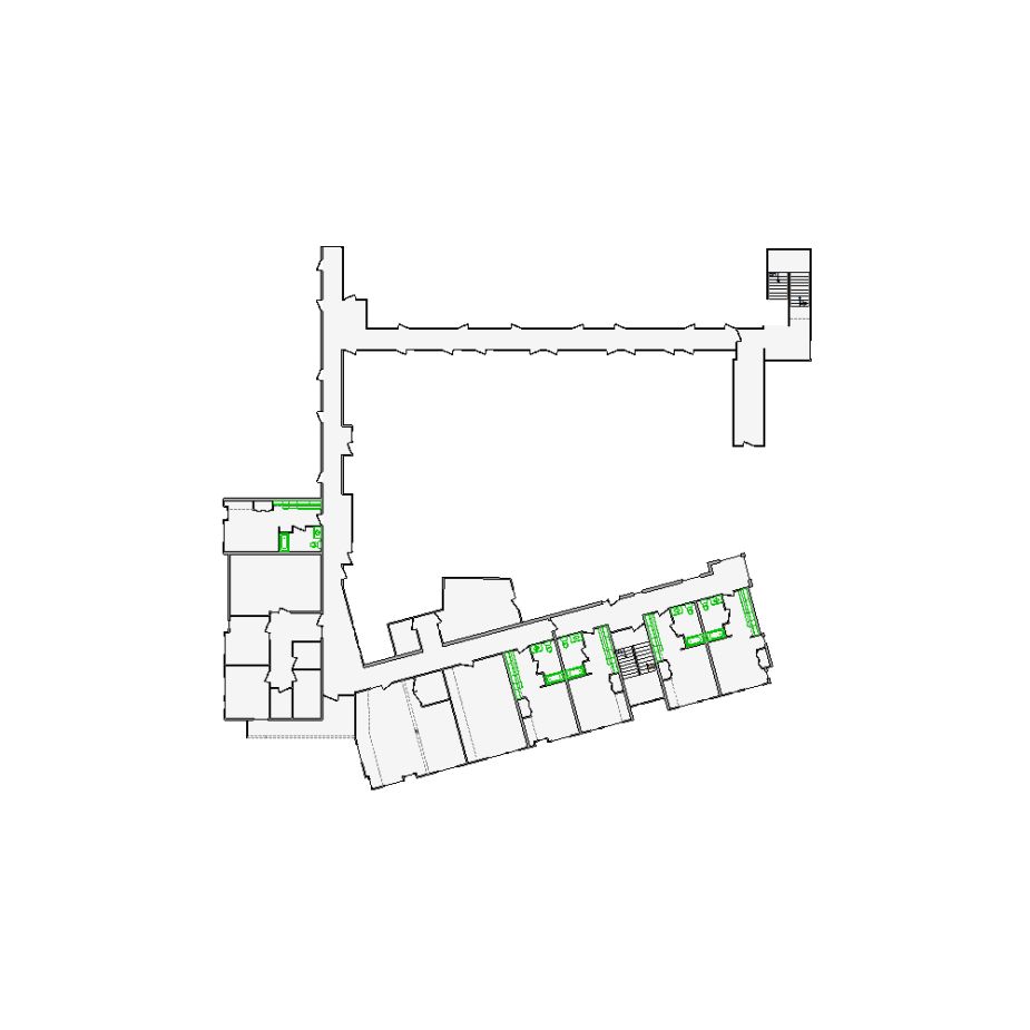 Detailed commercial interior sketch for Xactimate (20001-24000 SF). Accurate layouts for damage assessment, insurance claims, and restoration projects.