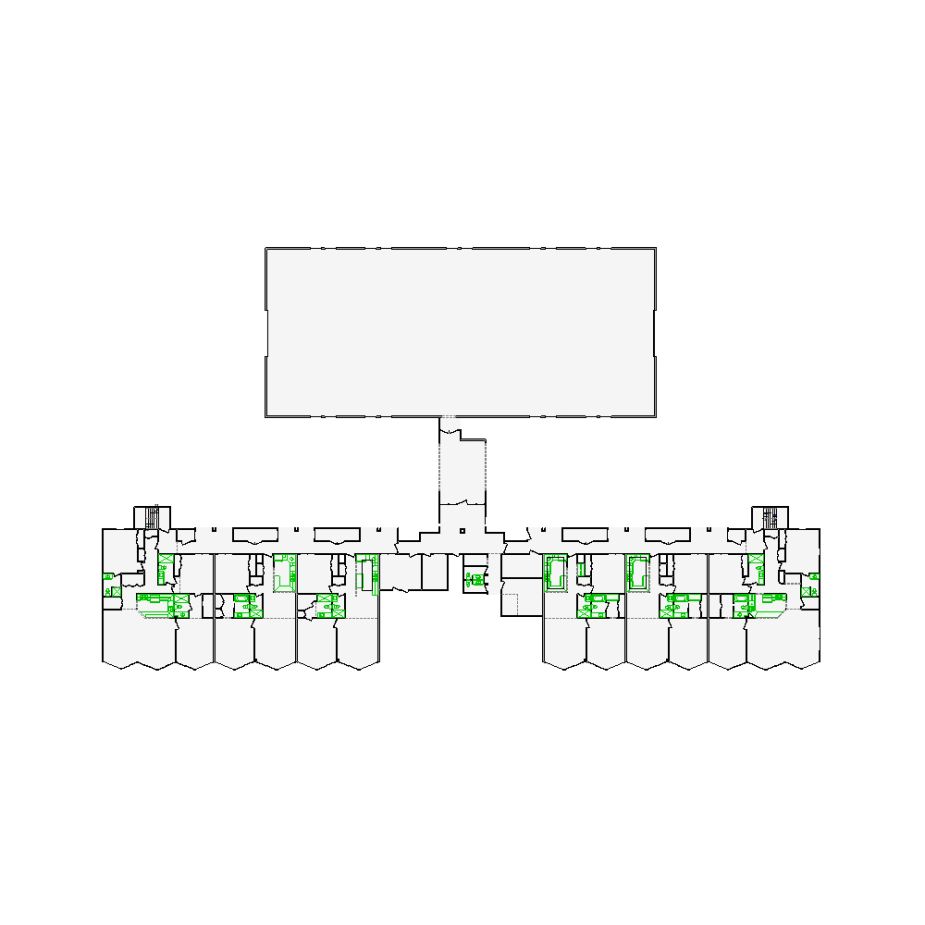 Detailed commercial interior sketch for Xactimate (18001-20000 SF). Accurate layouts for damage assessment, insurance claims, and restoration projects.