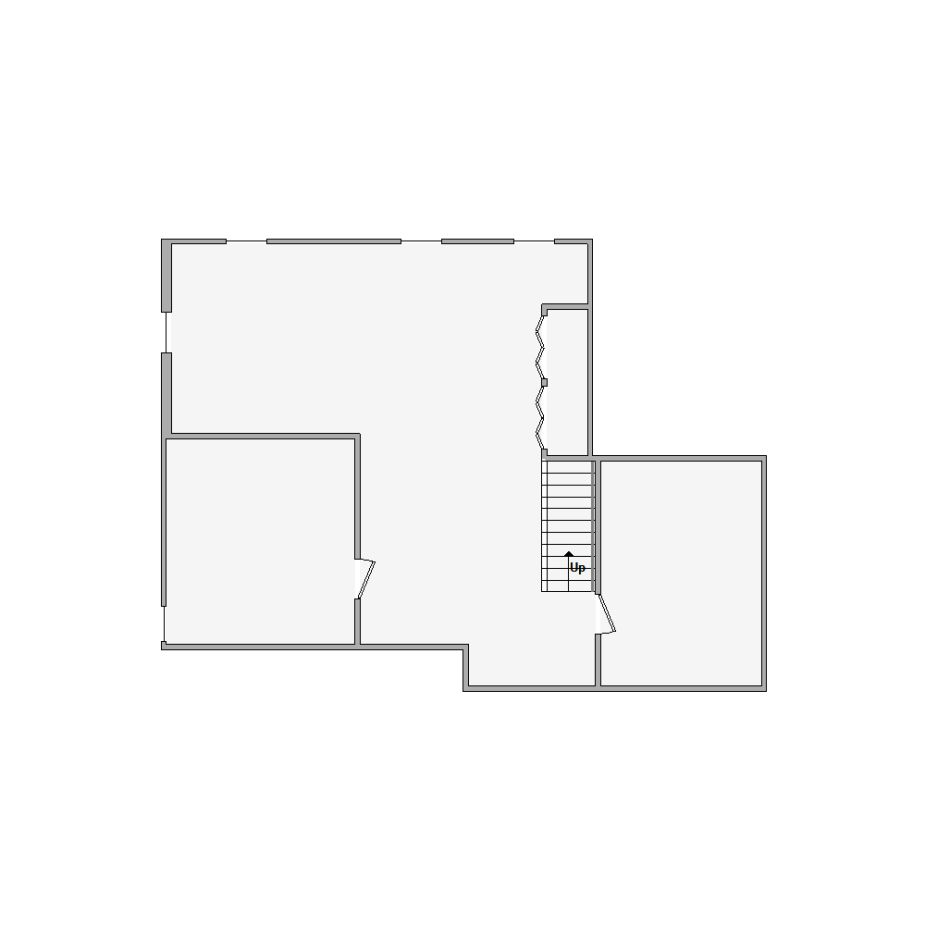 Simple interior sketch for Xactimate (501-1000 SF). Perfect for partial renovations, such as updating floors, walls, or ceilings, without full detailing.