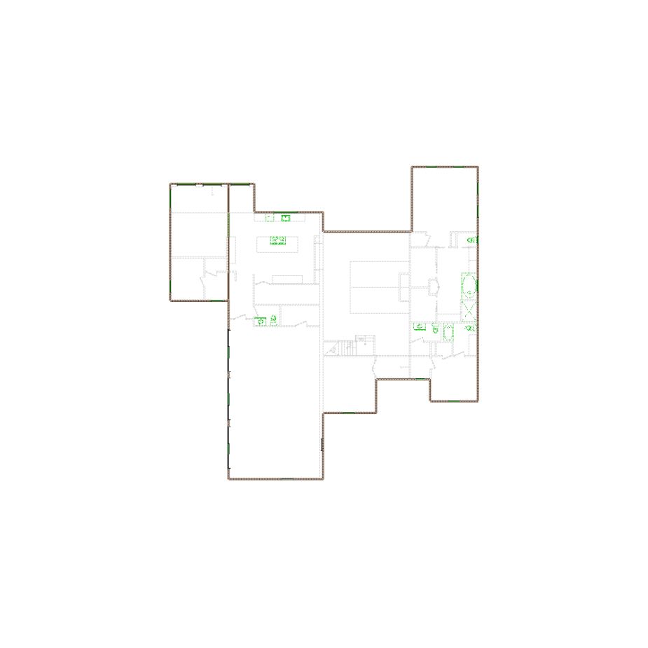 Simple exterior sketch based on interior layout (4501-5000 SF), either provided by the client or created by us, suitable for estimating in Xactimate.