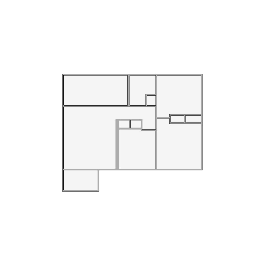 Simple interior sketch for Xactimate (501-1000 SF). Perfect for partial renovations, such as updating floors, walls, or ceilings, without full detailing.