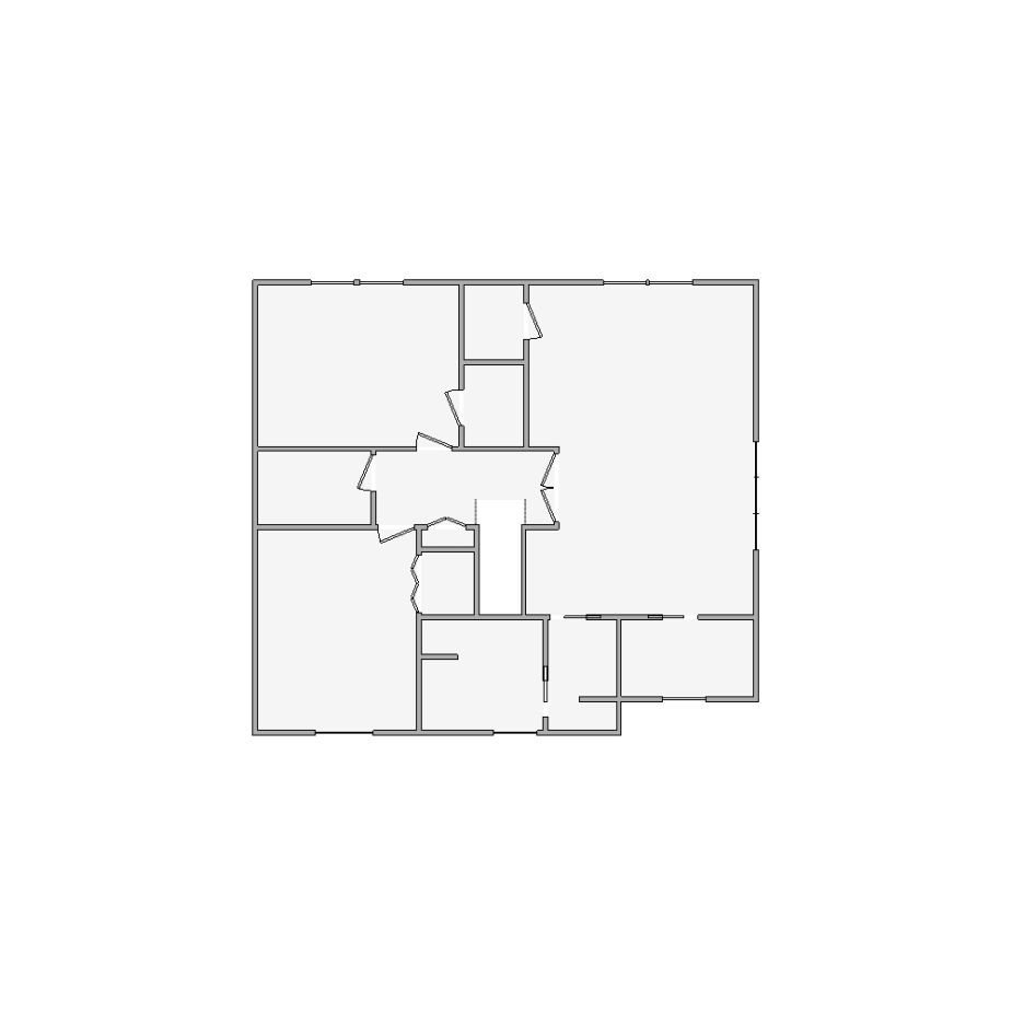 Simple interior sketch for Xactimate (4001-4500 SF). Perfect for partial renovations, such as updating floors, walls, or ceilings, without full detailing.