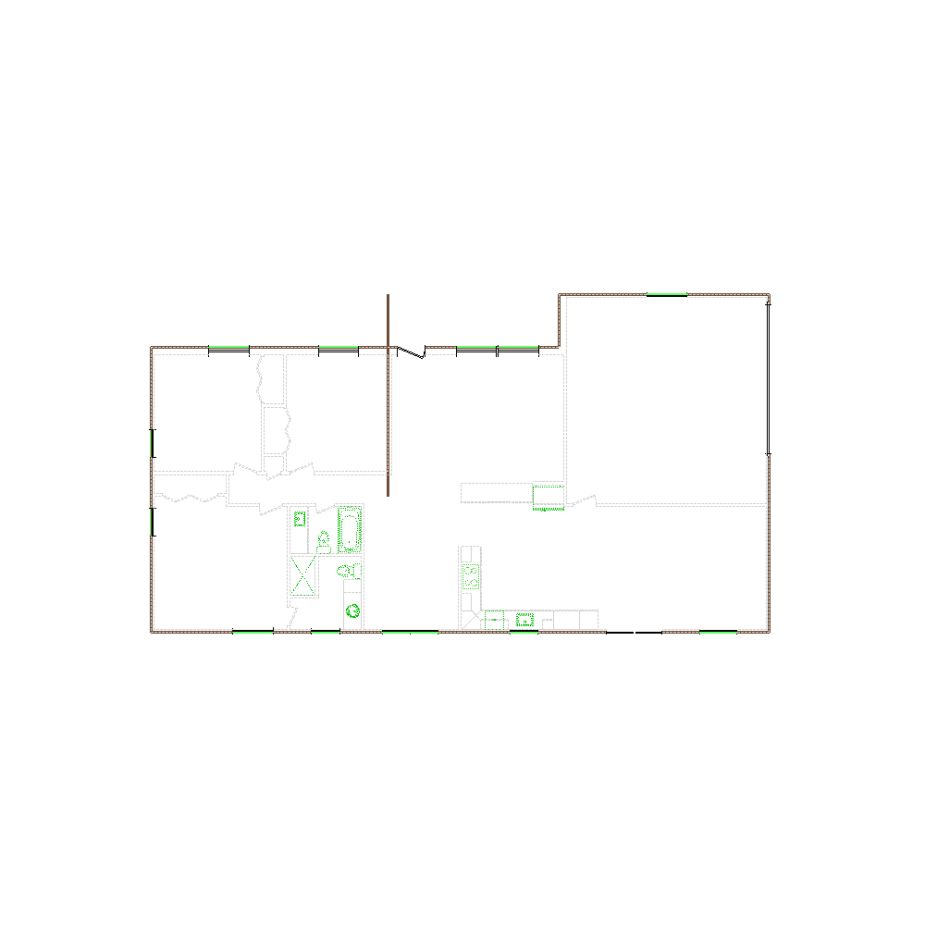 Detailed exterior sketch (2001-2500 SF) based on interior layout provided by the client or created by us. Suitable for siding, paint, and wall estimates.