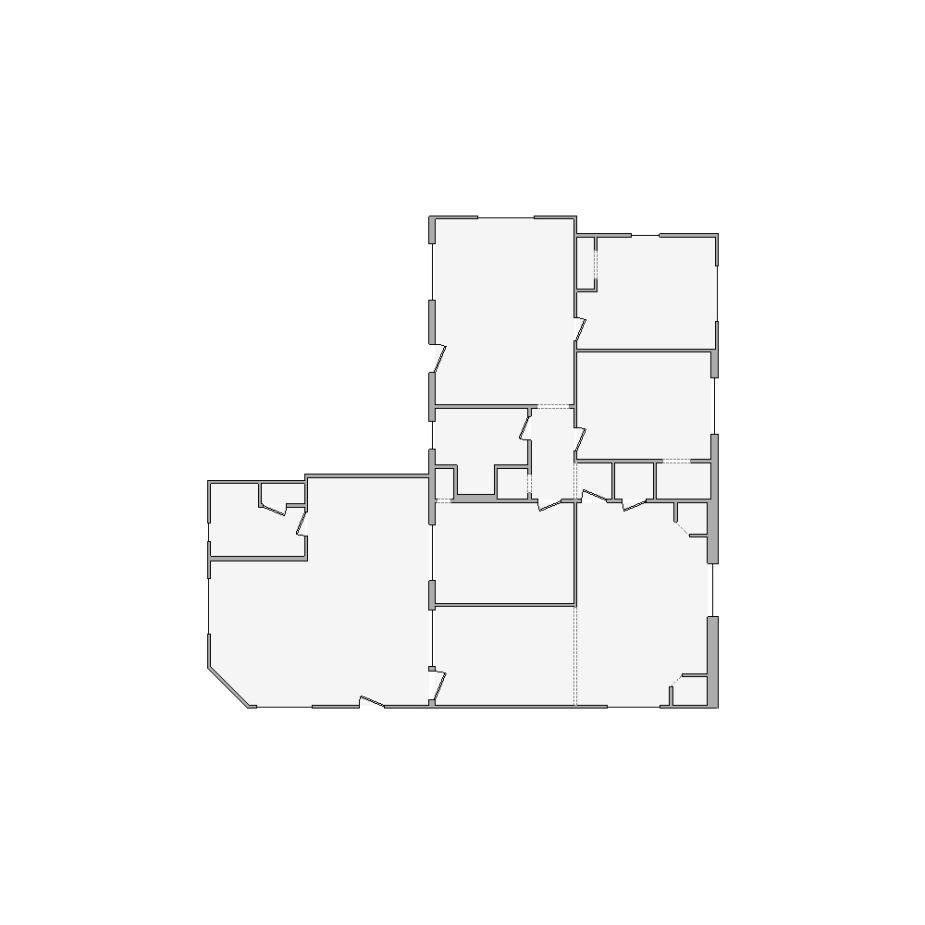 Simple interior sketch for Xactimate (1501-2000 SF). Perfect for partial renovations, such as updating floors, walls, or ceilings, without full detailing.
