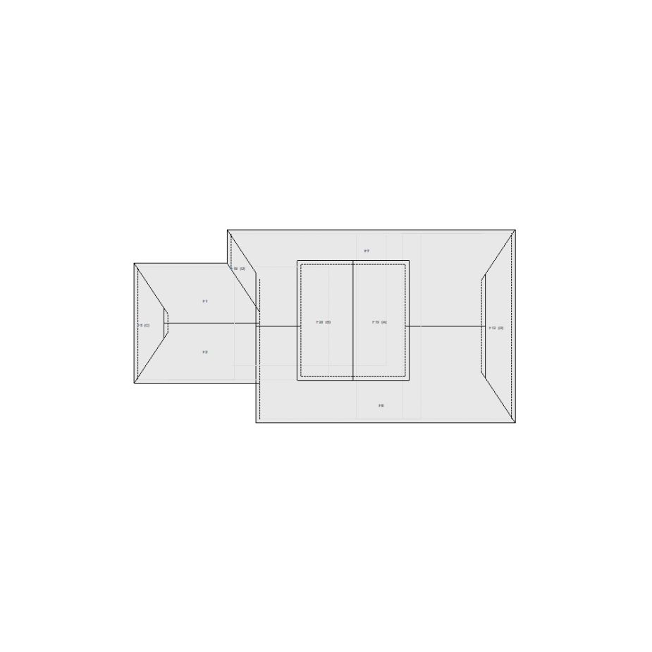 Roof sketch of a residential structure with a roof area (31-40 SQ), ideal for damage assessment and restoration purposes in Xactimate.