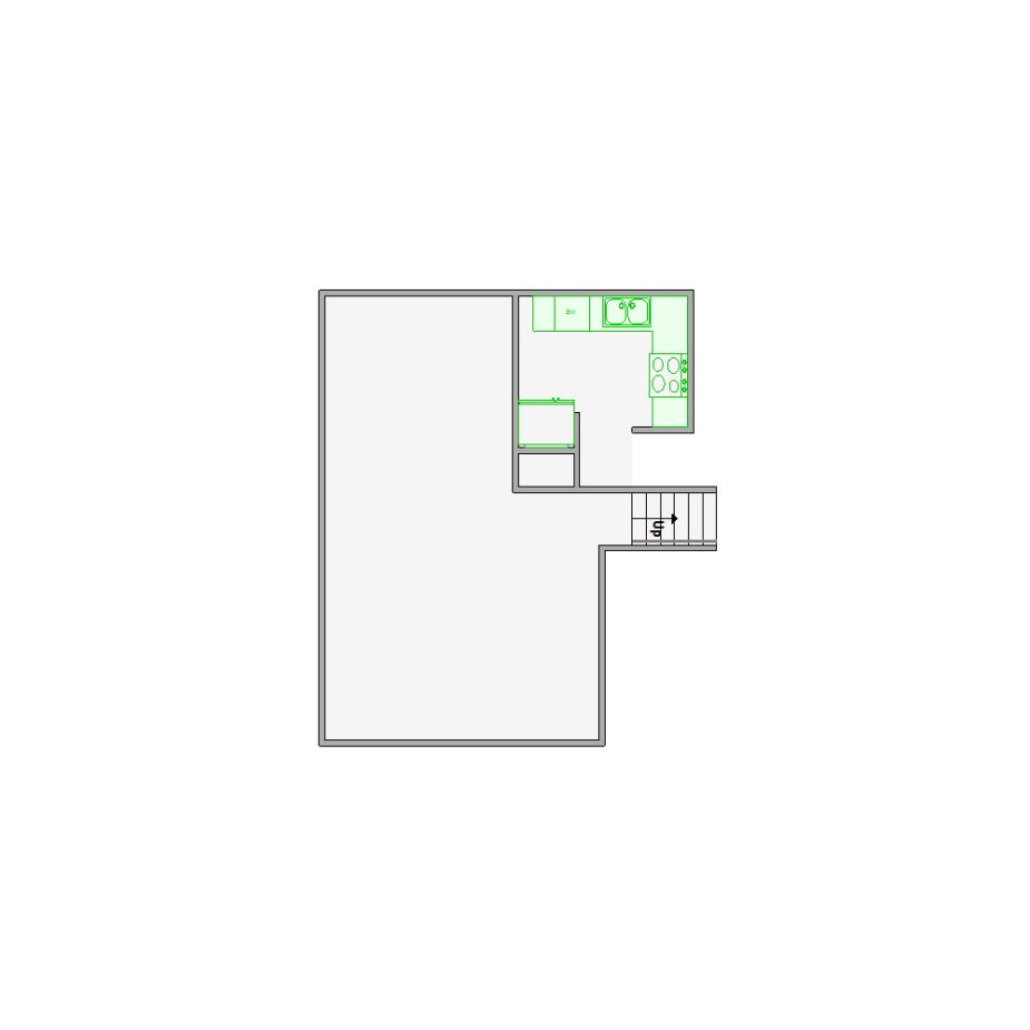 Simple interior sketch for Xactimate (251-500 SF). Perfect for partial renovations, such as updating floors, walls, or ceilings, without full detailing.