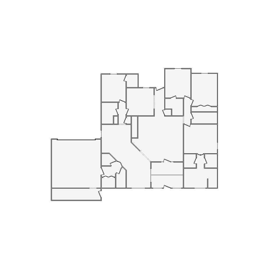 Simple interior sketch for Xactimate (2501-3000 SF). Perfect for partial renovations, such as updating floors, walls, or ceilings, without full detailing.