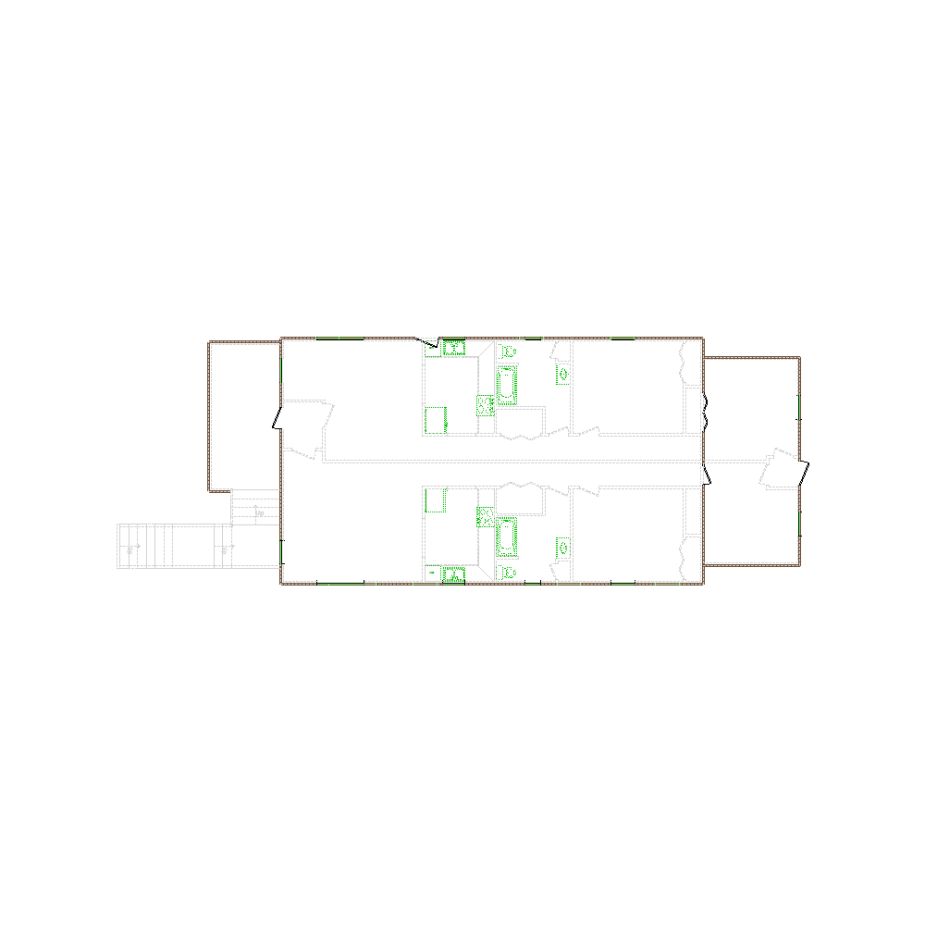 Detailed exterior sketch (2001-2500 SF) based on interior layout provided by the client or created by us. Suitable for siding, paint, and wall estimates.
