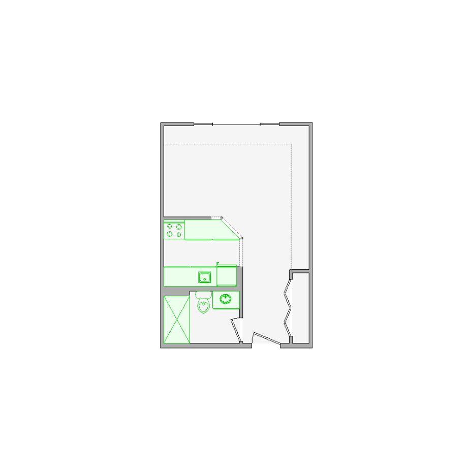 Detailed commercial interior sketch for Xactimate (251-500 SF). Accurate layouts for damage assessment, insurance claims, and restoration projects.