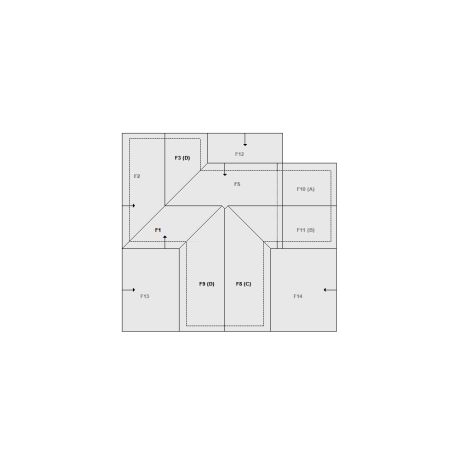 Roof sketch of a residential structure with a roof area (11-20 SQ), ideal for damage assessment and restoration purposes in Xactimate.