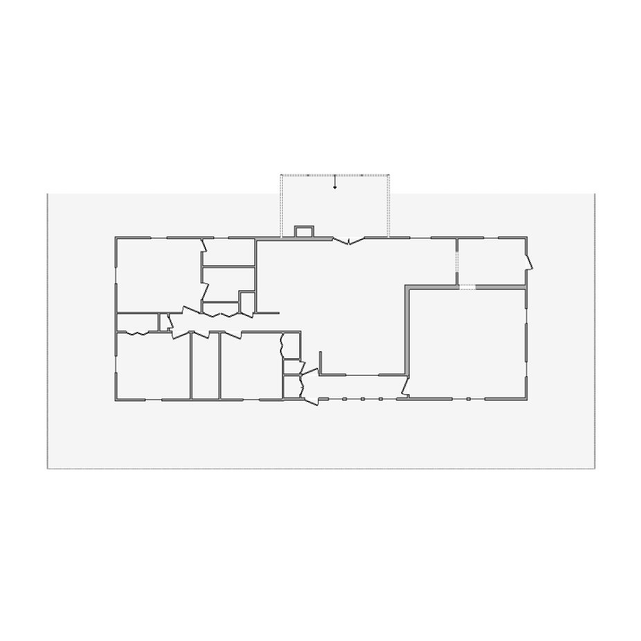 Simple interior sketch for Xactimate (4501-5000 SF). Perfect for partial renovations, such as updating floors, walls, or ceilings, without full detailing.