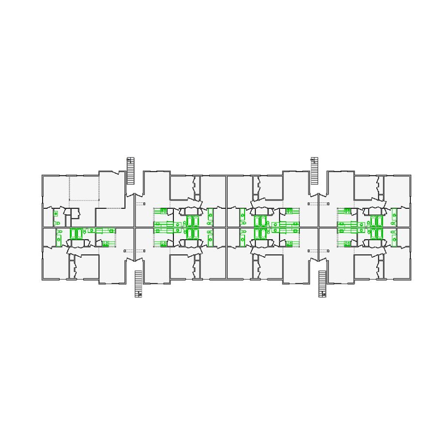 Detailed commercial interior sketch for Xactimate (14001-18000 SF). Accurate layouts for damage assessment, insurance claims, and restoration projects.