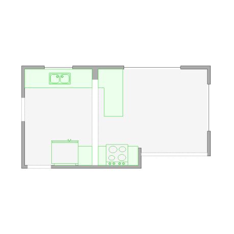 Detailed interior sketch for Xactimate (101-250 SF) for damage assessment and restoration. Includes doors, windows, ceilings, kitchen and bathroom symbols.