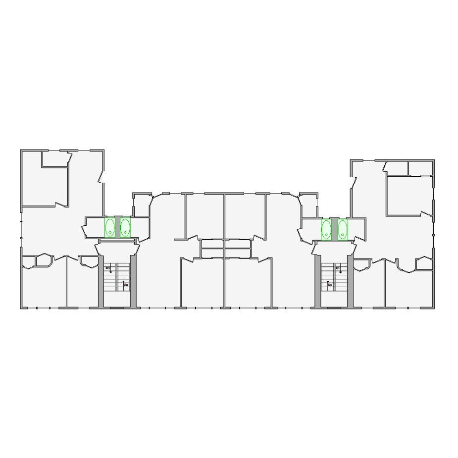 Detailed commercial interior sketch for Xactimate (9501-10000 SF). Accurate layouts for damage assessment, insurance claims, and restoration projects.