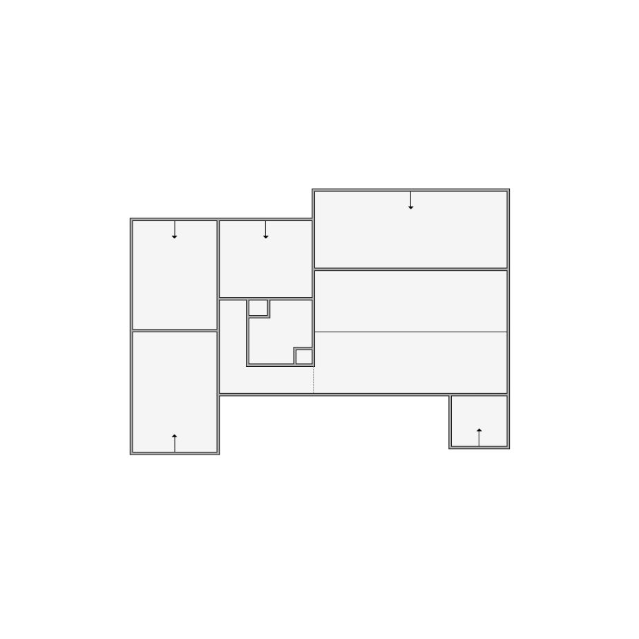 Simple interior sketch for Xactimate (1001-1500 SF). Perfect for partial renovations, such as updating floors, walls, or ceilings, without full detailing.