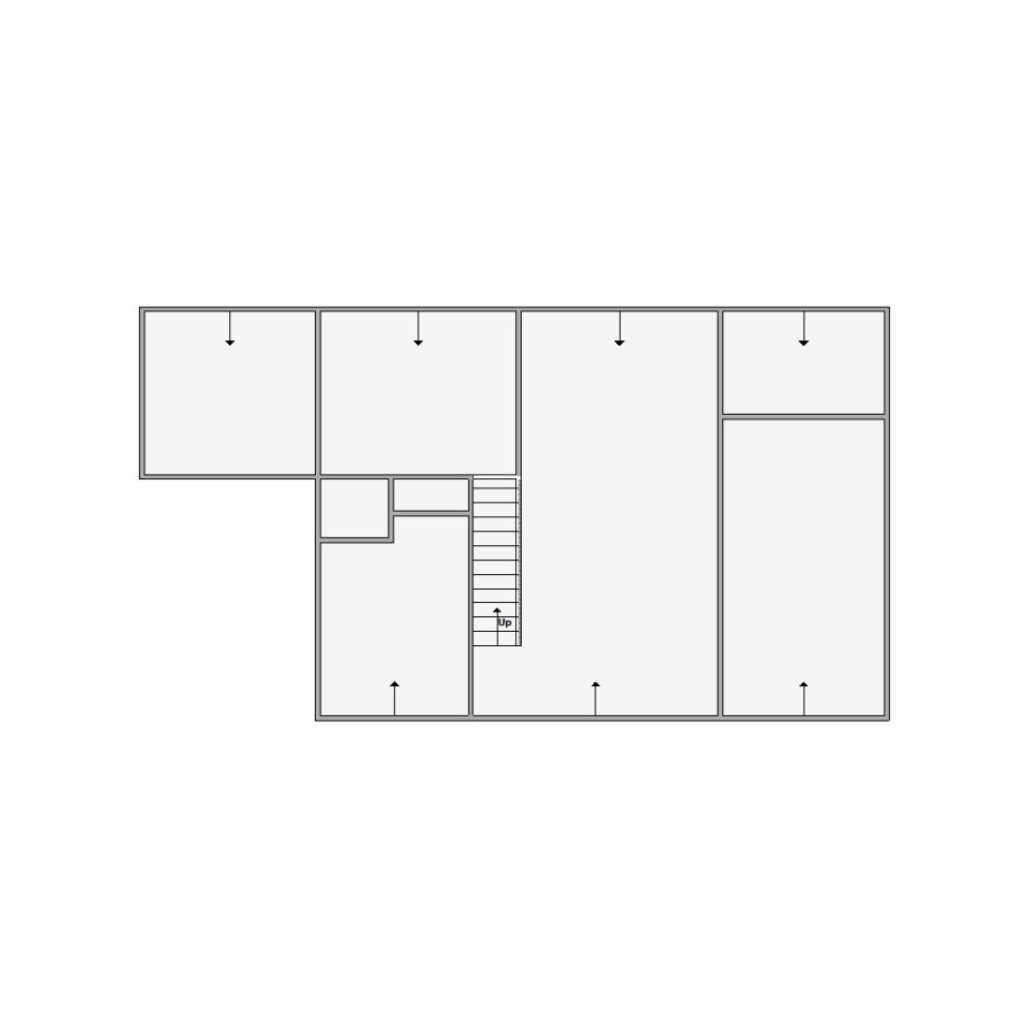 Simple interior sketch for Xactimate (1501-2000 SF). Perfect for partial renovations, such as updating floors, walls, or ceilings, without full detailing.