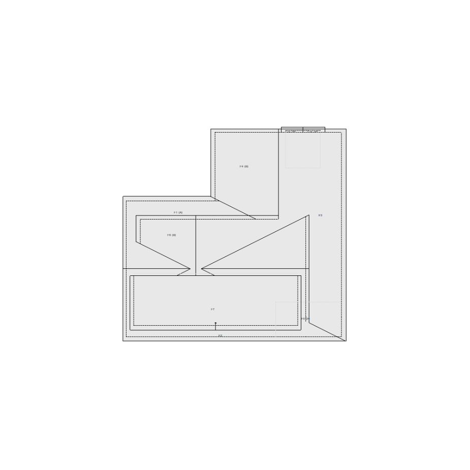 Roof sketch of a residential structure with a roof area (31-40 SQ), ideal for damage assessment and restoration purposes in Xactimate.