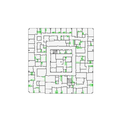 Detailed commercial interior sketch for Xactimate (53001-64000 SF). Accurate layouts for damage assessment, insurance claims, and restoration projects.