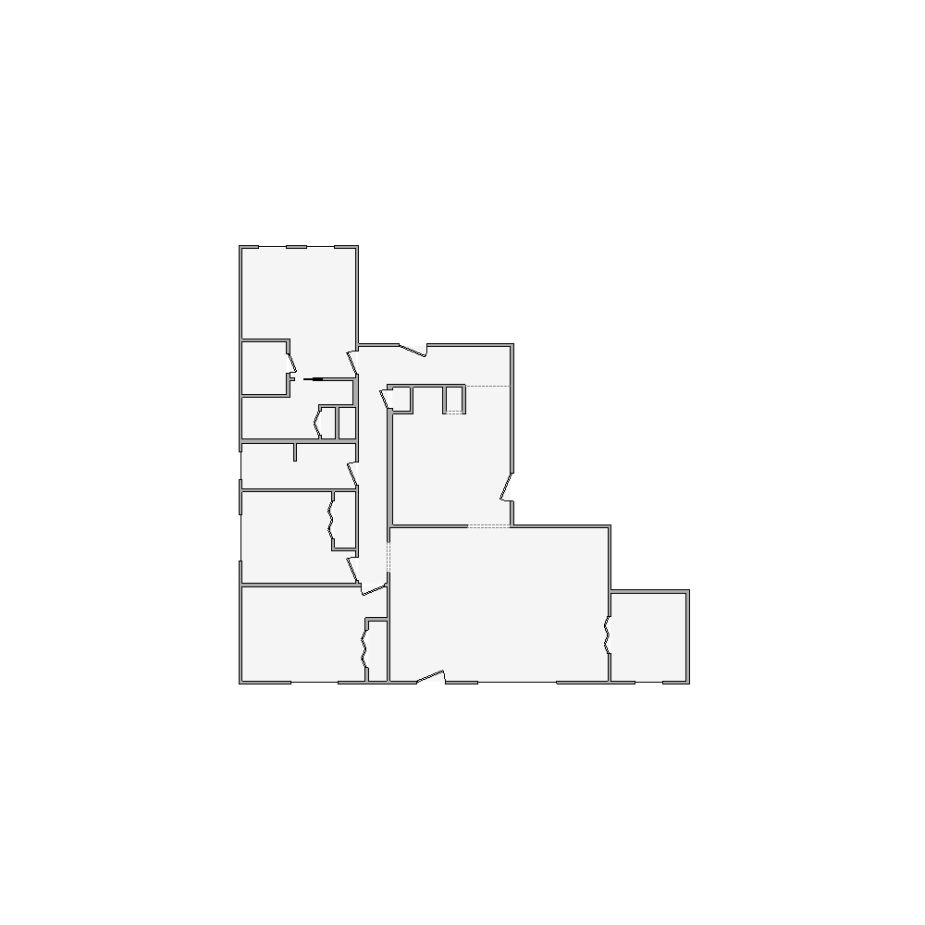 Simple interior sketch for Xactimate (1001-1500 SF). Perfect for partial renovations, such as updating floors, walls, or ceilings, without full detailing.