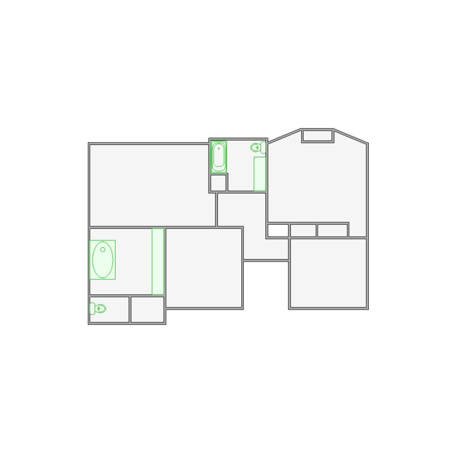 Simple interior sketch for Xactimate (4001-4500 SF). Perfect for partial renovations, such as updating floors, walls, or ceilings, without full detailing.
