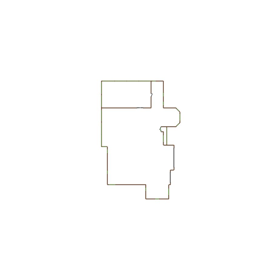 Detailed exterior sketch based on aerial imagery of a residential structure (31-40 SQ), suitable for use in damage assessment and restoration workflows in Xactimate.
