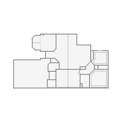 Simple interior sketch for Xactimate (1501-2000 SF). Perfect for partial renovations, such as updating floors, walls, or ceilings, without full detailing.