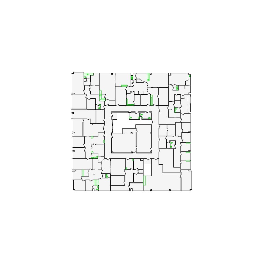 Detailed commercial interior sketch for Xactimate (53001-64000 SF). Accurate layouts for damage assessment, insurance claims, and restoration projects.