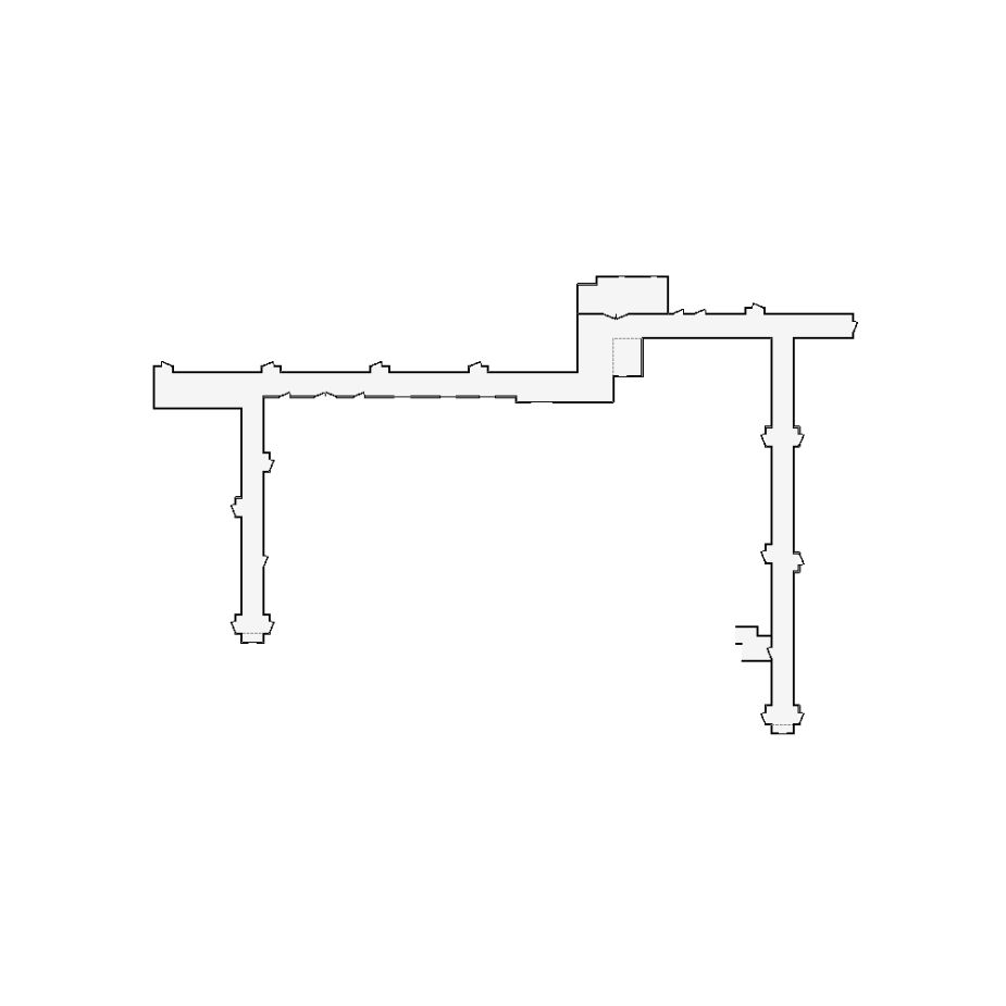 Detailed commercial interior sketch for Xactimate (7501-8000 SF). Accurate layouts for damage assessment, insurance claims, and restoration projects.