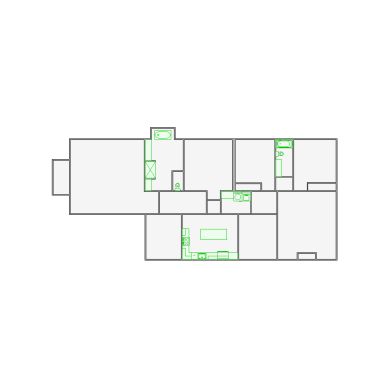 Simple interior sketch for Xactimate (2501-3000 SF). Perfect for partial renovations, such as updating floors, walls, or ceilings, without full detailing.