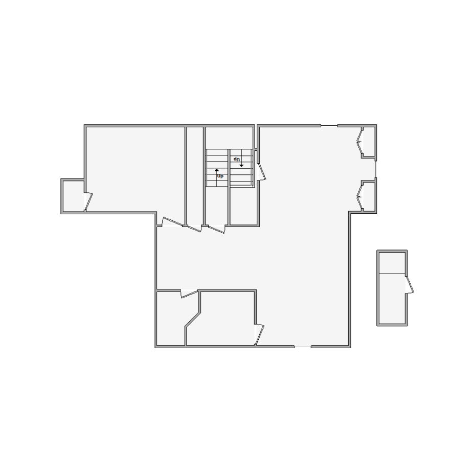 Simple interior sketch for Xactimate (1501-2000 SF). Perfect for partial renovations, such as updating floors, walls, or ceilings, without full detailing.
