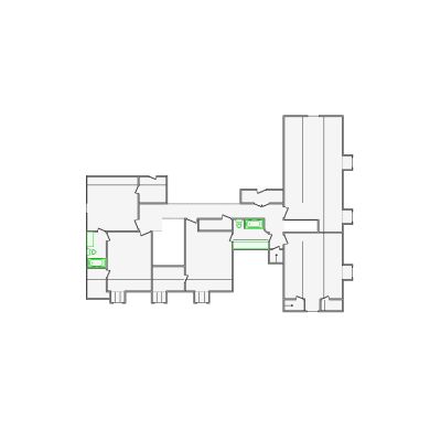 Detailed interior sketch for Xactimate (5501-6000 SF) for damage assessment and restoration. Includes doors, windows, ceilings, kitchen and bathroom symbols.