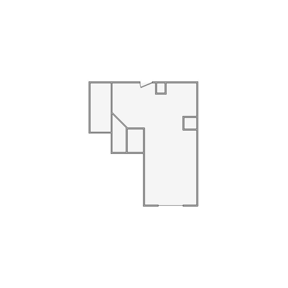 Simple interior sketch for Xactimate (501-1000 SF). Perfect for partial renovations, such as updating floors, walls, or ceilings, without full detailing.