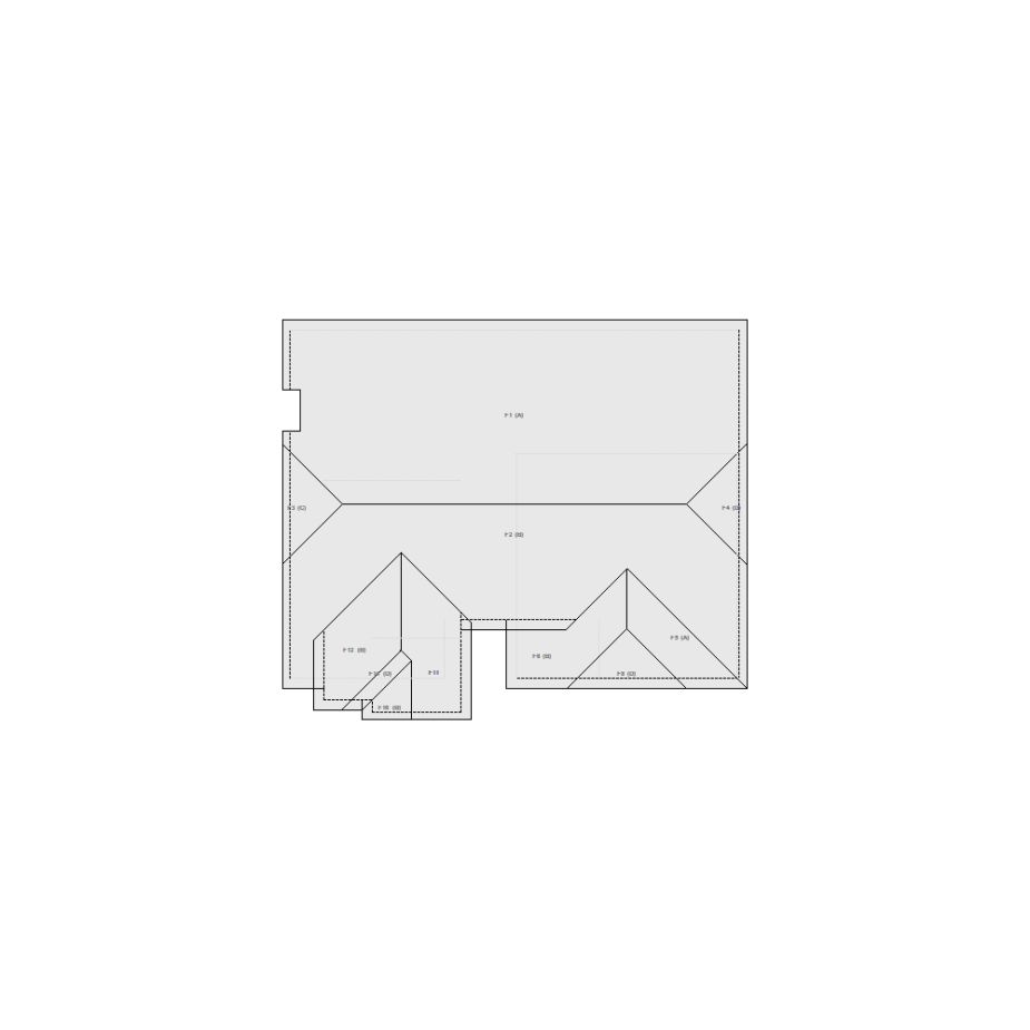 Roof sketch of a residential structure with a roof area (31-40 SQ), ideal for damage assessment and restoration purposes in Xactimate.