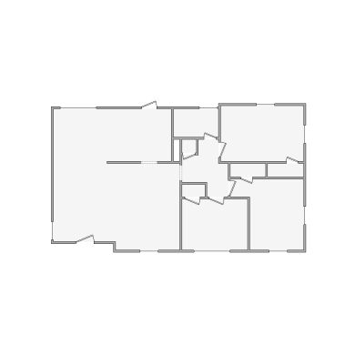 Simple interior sketch for Xactimate (501-1000 SF). Perfect for partial renovations, such as updating floors, walls, or ceilings, without full detailing.