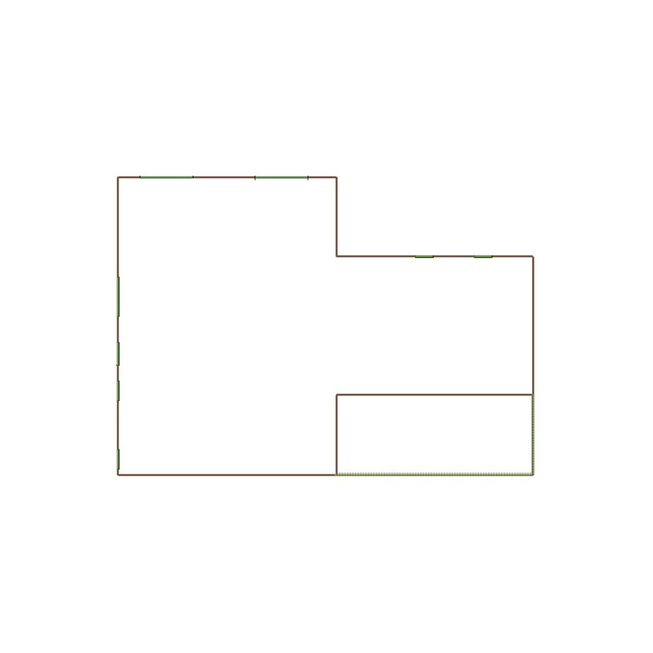 Simple exterior sketch of a residential structure (31-40 SQ), based on aerial imagery, used for estimating and documentation purposes in Xactimate.
