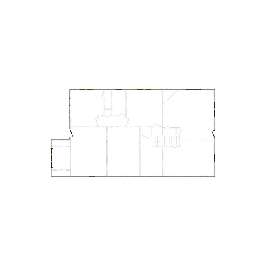 Simple exterior sketch based on interior layout (2001-2500 SF), either provided by the client or created by us, suitable for estimating in Xactimate.