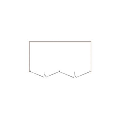 Simple exterior sketch based on interior layout (251-500 SF), either provided by the client or created by us, suitable for estimating in Xactimate.
