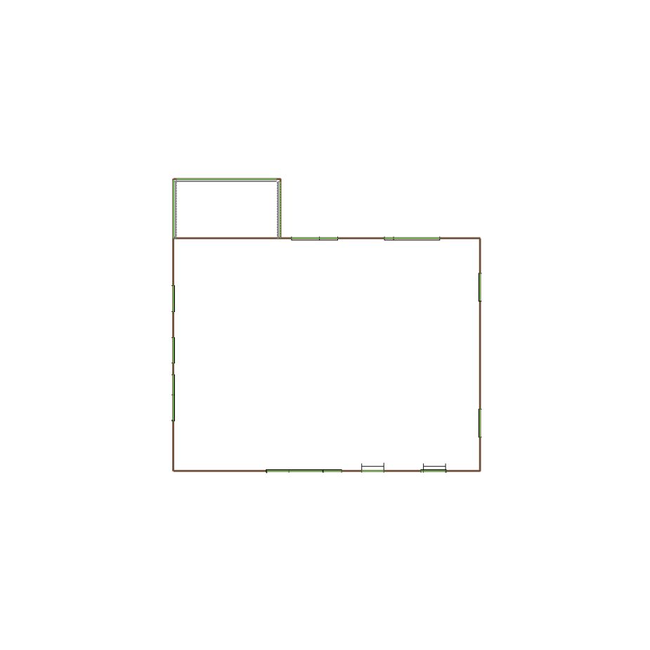 Simple exterior sketch of a residential structure (11-20 SQ), based on aerial imagery, used for estimating and documentation purposes in Xactimate.