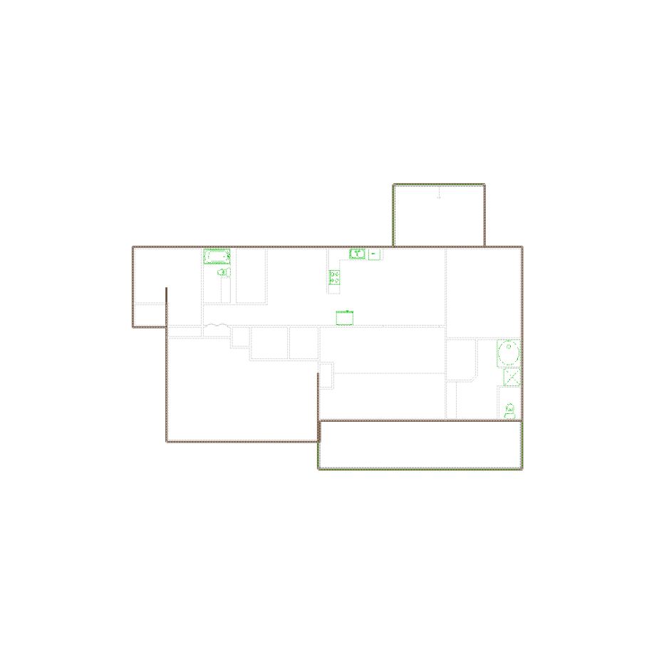Simple exterior sketch based on interior layout (2001-2500 SF), either provided by the client or created by us, suitable for estimating in Xactimate.