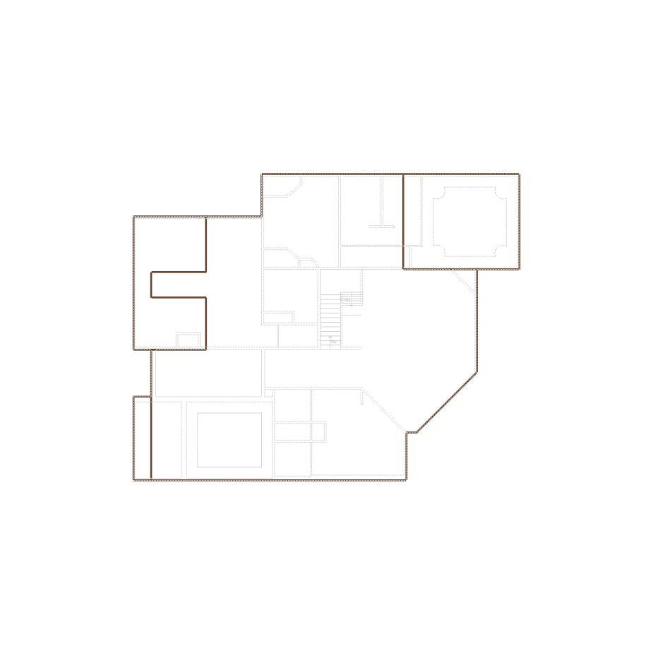 Simple exterior sketch based on interior layout (4001-4500 SF), either provided by the client or created by us, suitable for estimating in Xactimate.