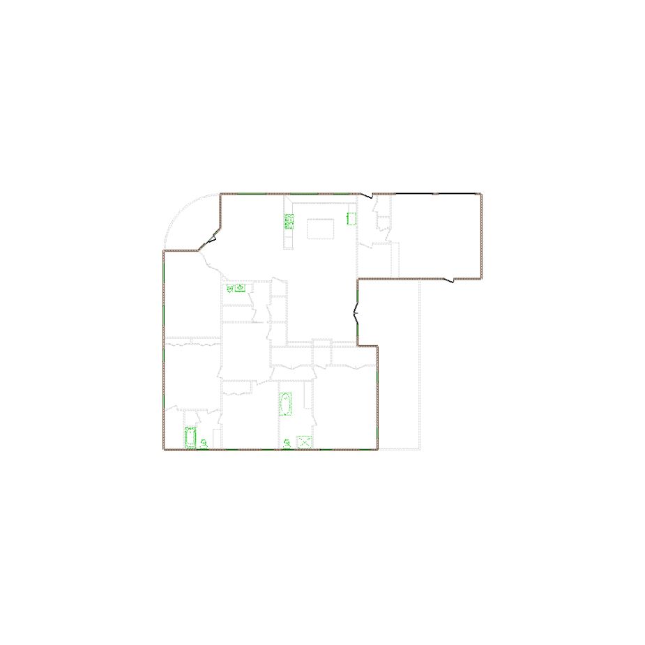 Detailed exterior sketch (4001-4500 SF) based on interior layout provided by the client or created by us. Suitable for siding, paint, and wall estimates.