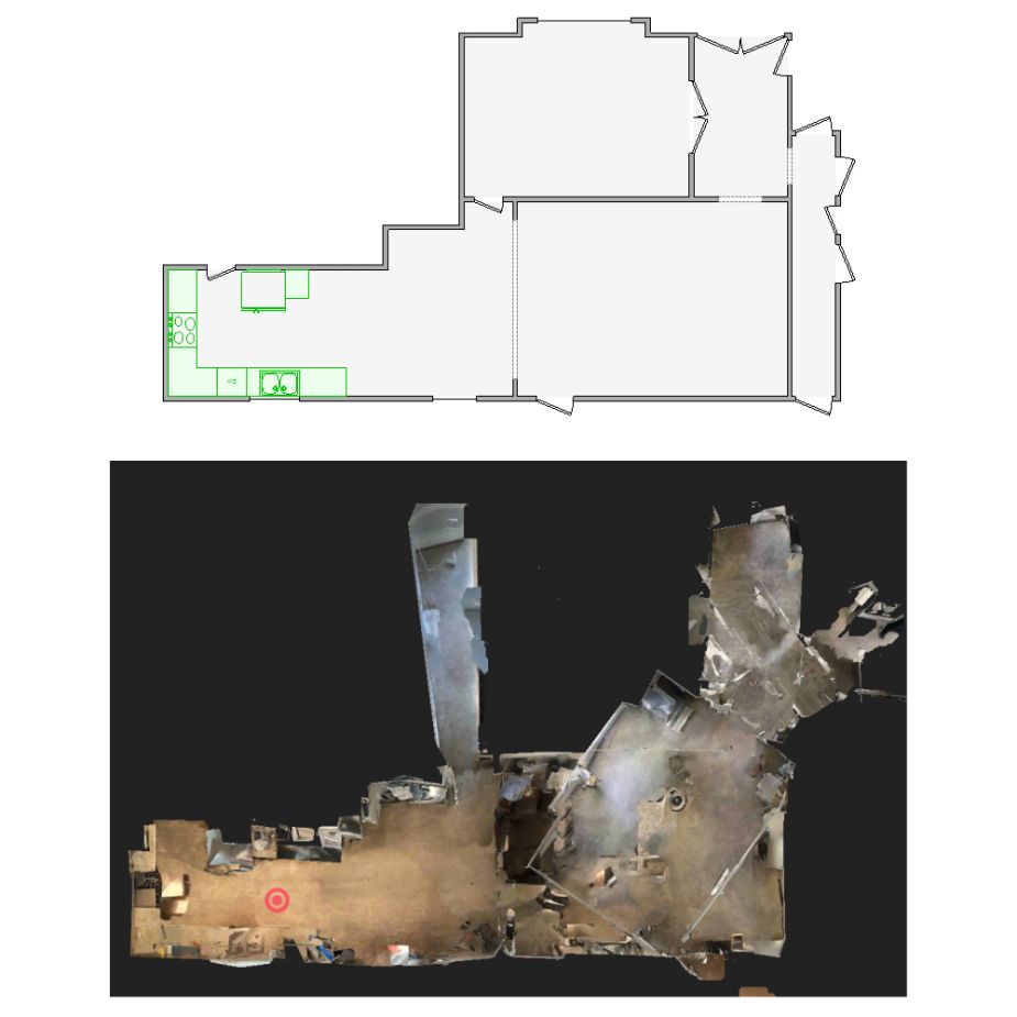 Xmate Sketch Lab specialized 4000 sq ft interior sketch from misaligned scans