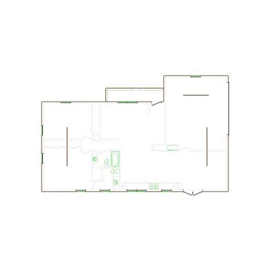 Detailed exterior sketch (1501-2000 SF) based on interior layout provided by the client or created by us. Suitable for siding, paint, and wall estimates.