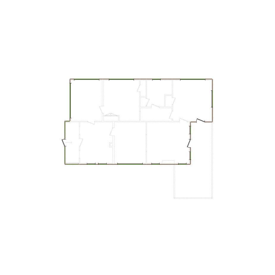 Simple exterior sketch based on interior layout (1501-2000 SF), either provided by the client or created by us, suitable for estimating in Xactimate.