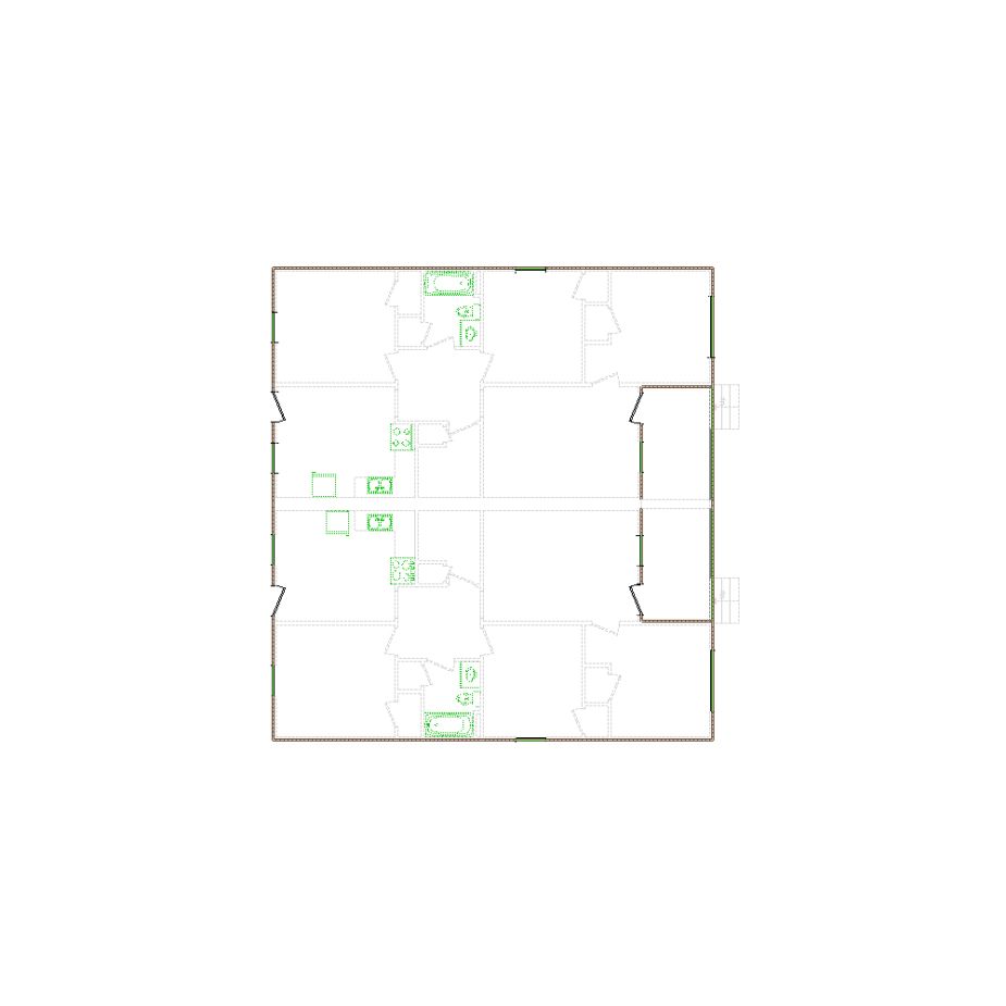 Detailed exterior sketch (1501-2000 SF) based on interior layout provided by the client or created by us. Suitable for siding, paint, and wall estimates.