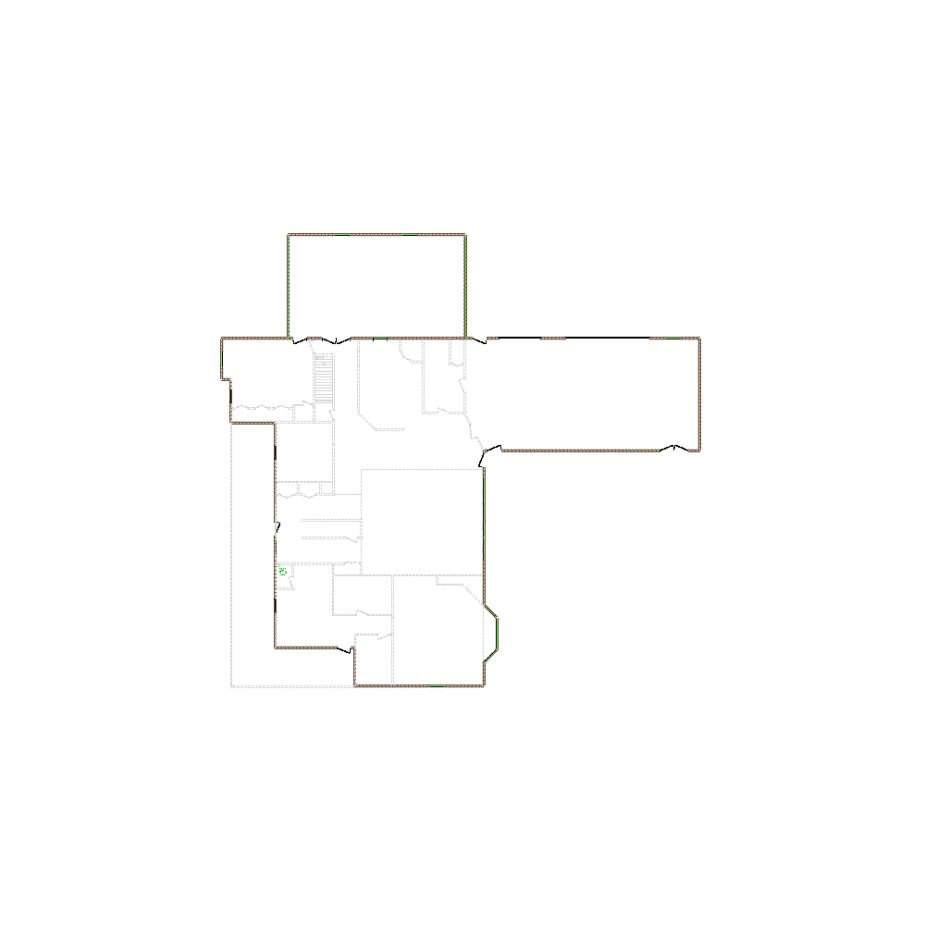 Simple exterior sketch based on interior layout (4501-5000 SF), either provided by the client or created by us, suitable for estimating in Xactimate.