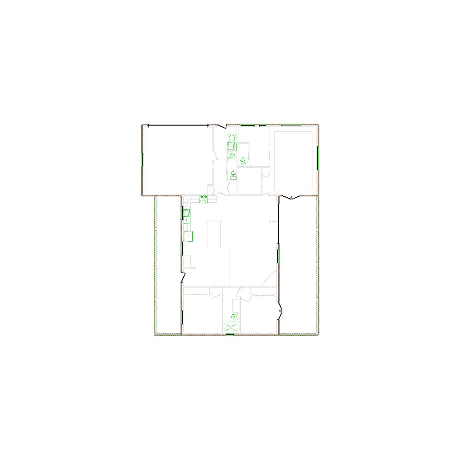 Detailed exterior sketch (3501-4000 SF) based on interior layout provided by the client or created by us. Suitable for siding, paint, and wall estimates.